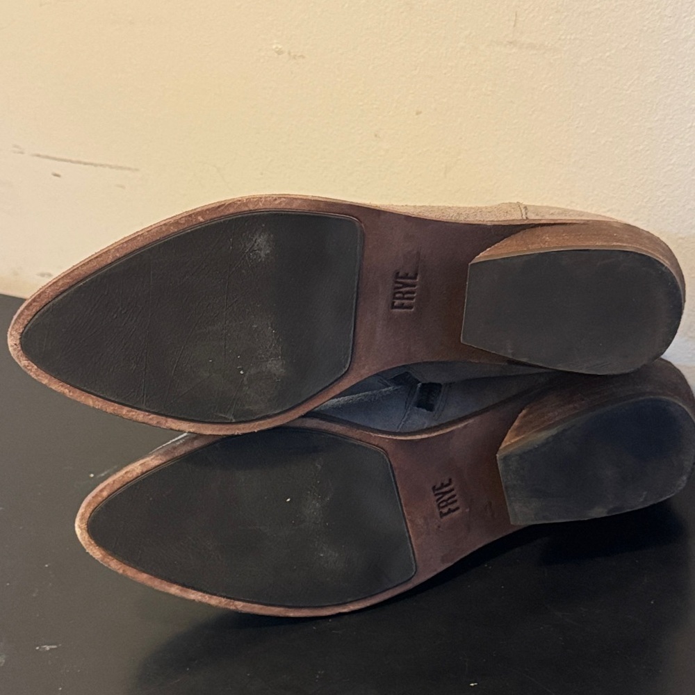 LIKE NEW Frye Taupe Suede Ankle Booties - Picture 7 of 11